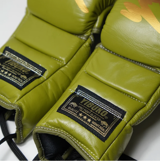 Yibuko Lace-Up MMA Glove (Olive/Gold)