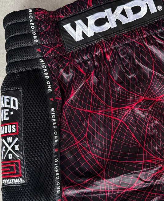 MUAY THAI SHORT METAVERS BLACK/RED