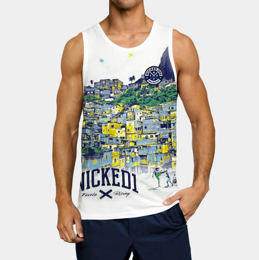 WICKED ONE - FAVELA RISING WHITE TANK TOP