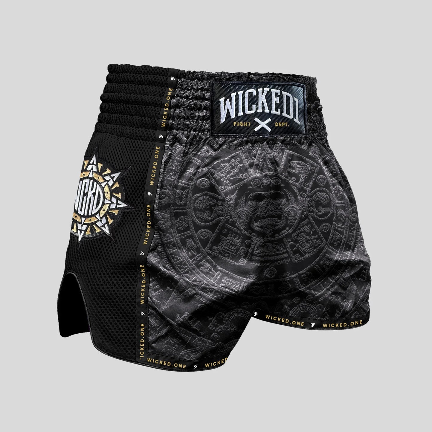 MUAY THAI SHORTS AZTEC BLACK/GOLD