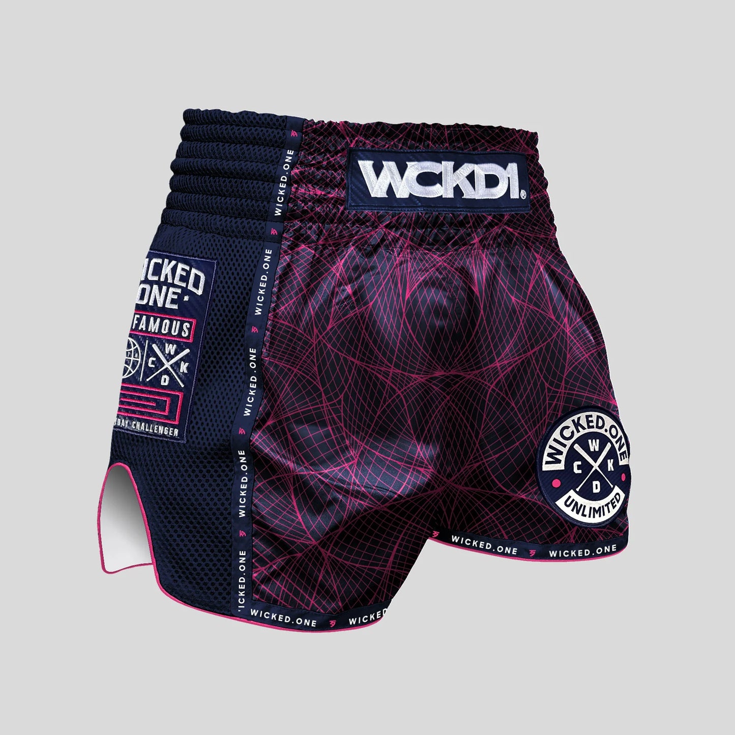 MUAY THAI SHORTS METAVERS NAVY/PINK