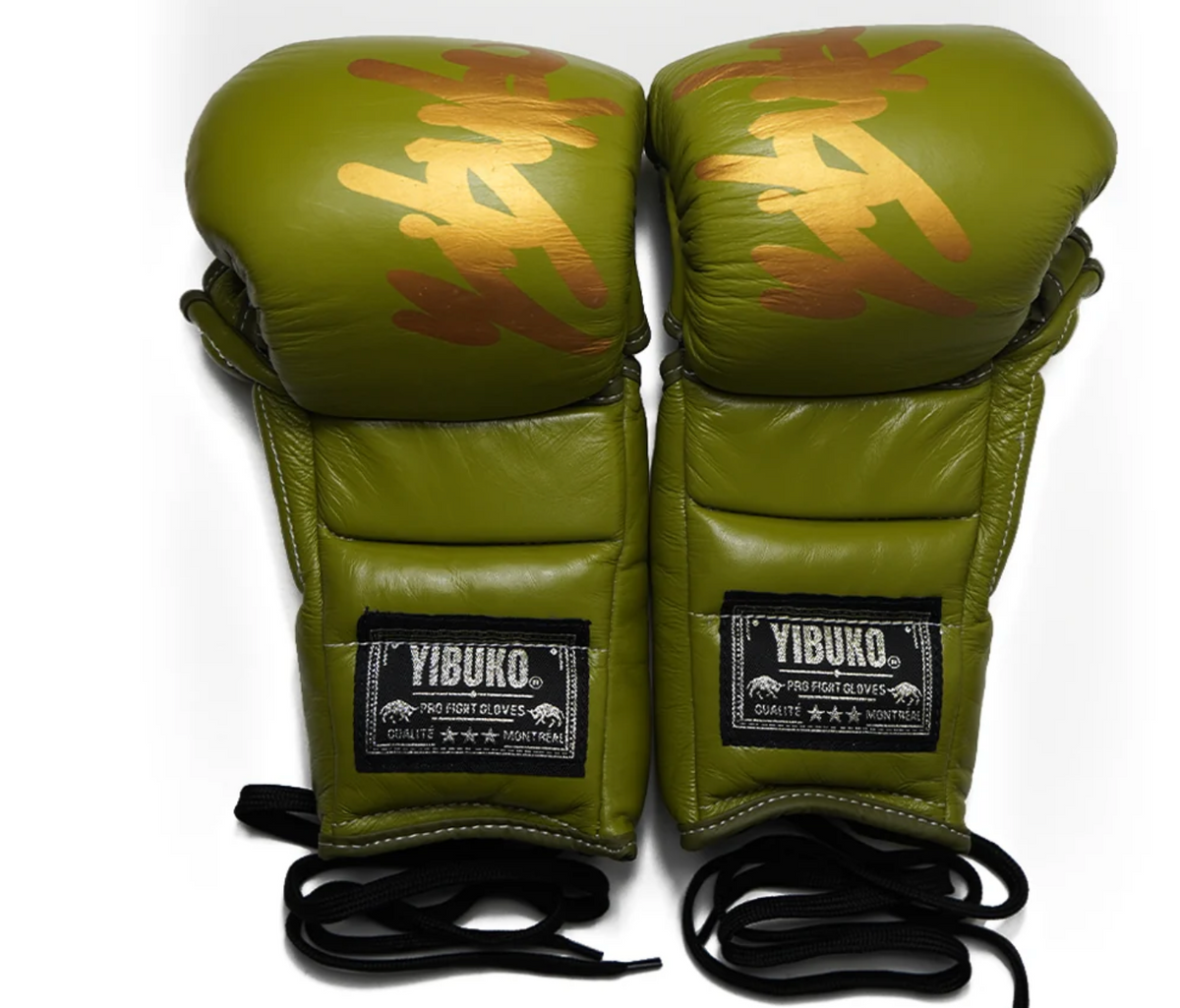 Yibuko Lace-Up MMA Glove (Olive/Gold)