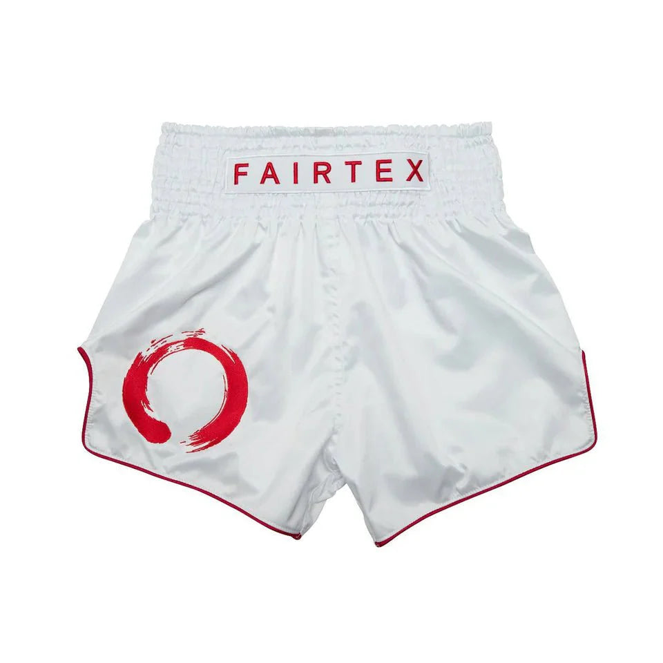 MUAY THAI SHORTS - FAIRTEX BS1918 ENSO (WHITE)