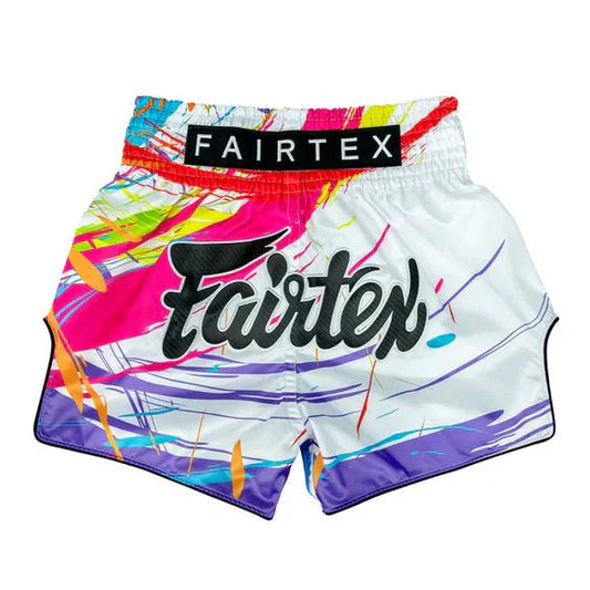 MUAY THAI SHORTS - FAIRTEX BS1933 WORLD MUSIC (WHITE)